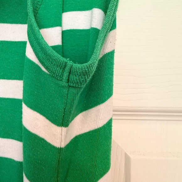 Ralph Lauren Sport Green White Striped Tank Dress Medium Cotton Casual Summer - Picture 7 of 9